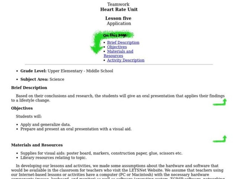 Application Lesson Plan