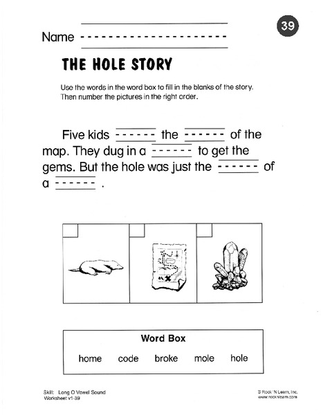 The Hole Story Worksheet