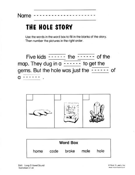 The Hole Story Worksheet