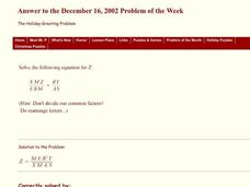 The Holiday Greeting Problem Worksheet