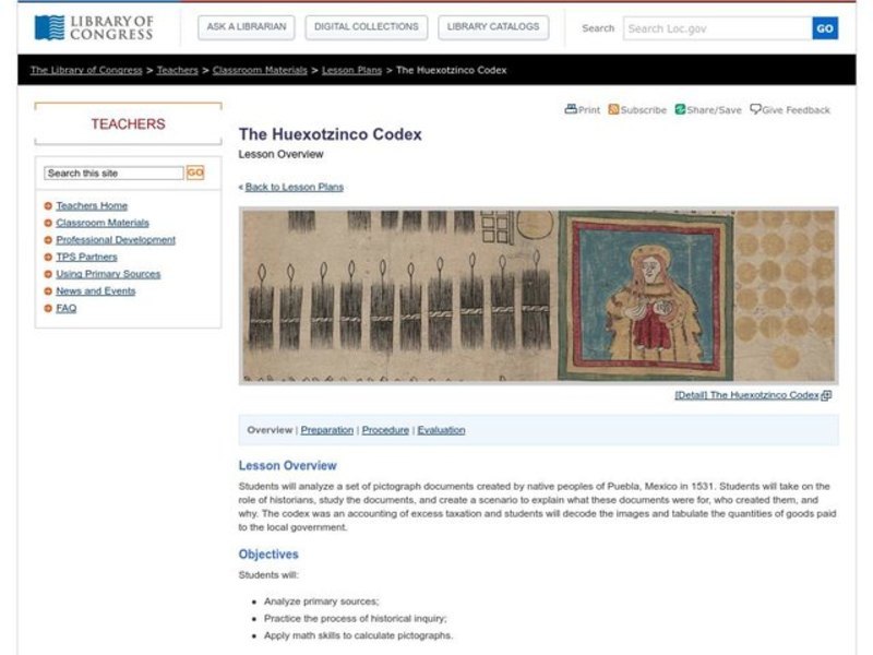 The Huexotzinco Codex Lesson Plan