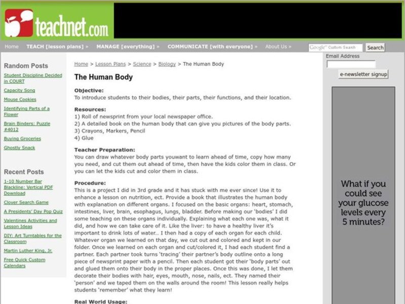 The Human Body Lesson Plan
