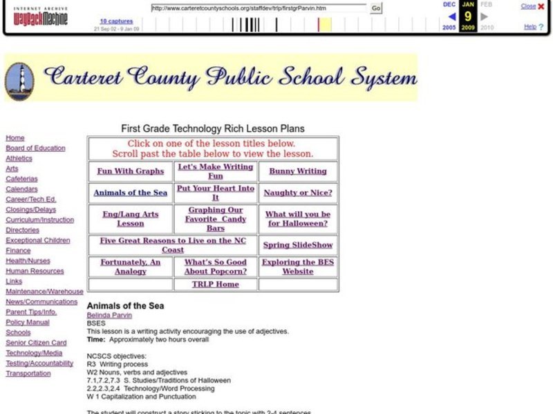 Animals of the Sea Lesson Plan