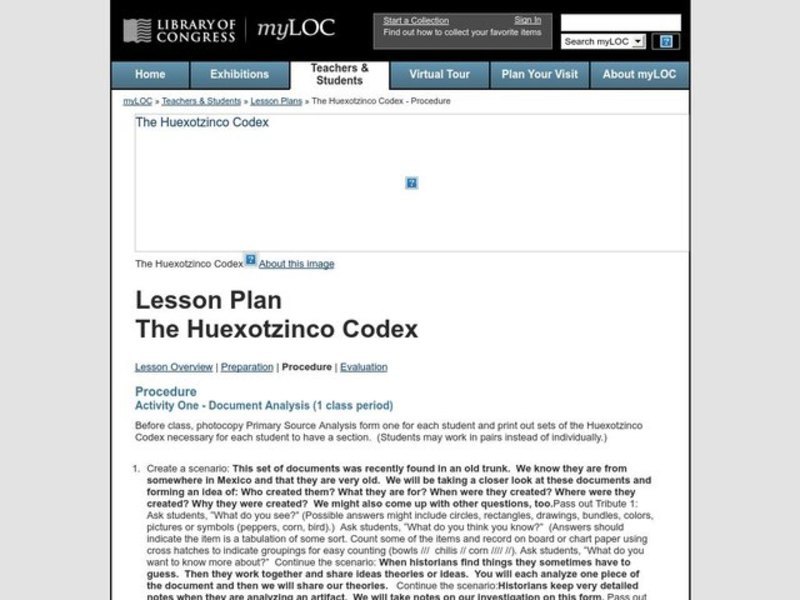 The Huexotzinco Codex Lesson Plan