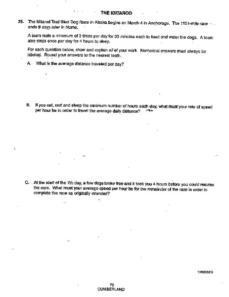 The Iditarod Worksheet