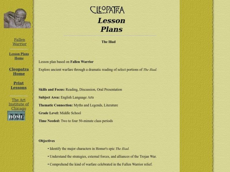 The Iliad Lesson Plan