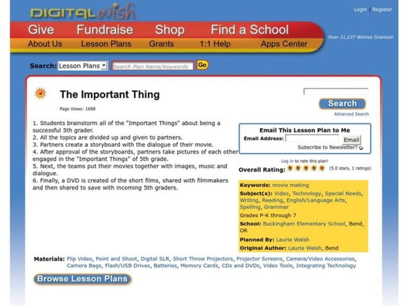 The Important Thing Lesson Plan