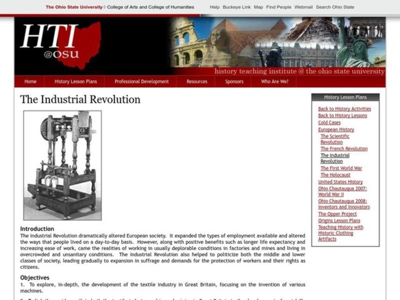 The Industrial Revolution Lesson Plan