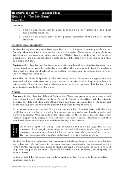 The Info Gang Lesson Plan