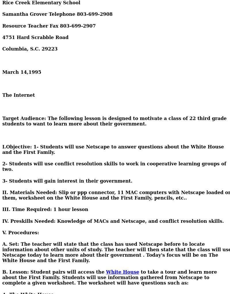 The Internet Lesson Plan