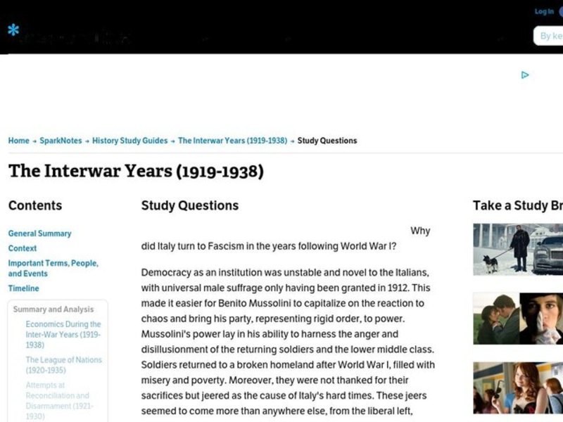 The Interwar Years (1919-1938): Study Questions Handout