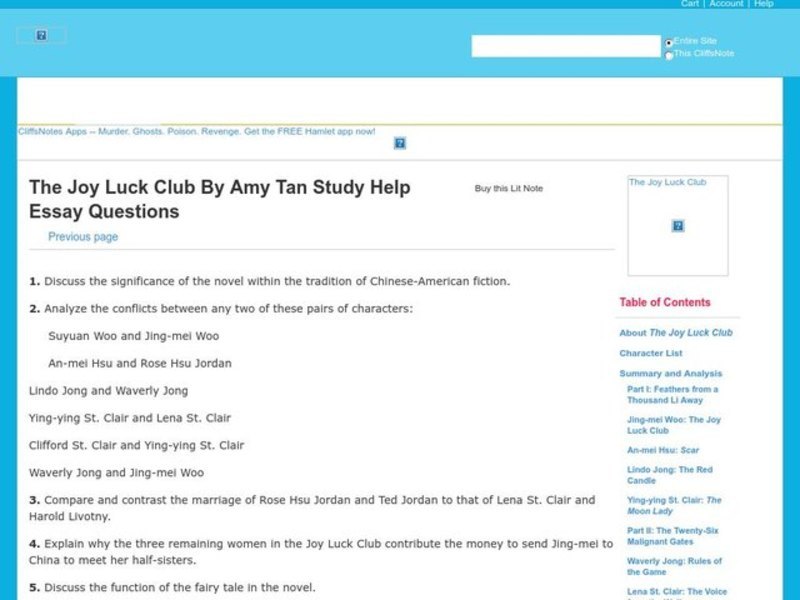The Joy Luck Club by Amy Tan Interactive