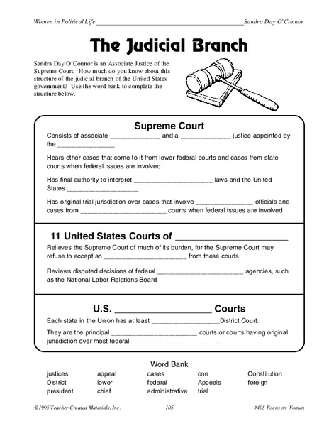 The Judicial Branch Worksheet