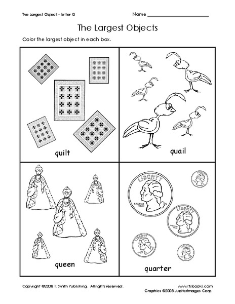The Largest Objects Worksheet
