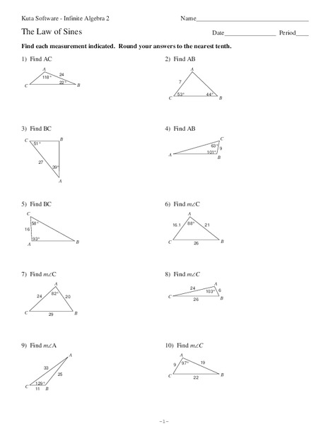 The Law of Sines Worksheet