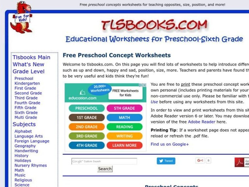 The Largest Objects Worksheet