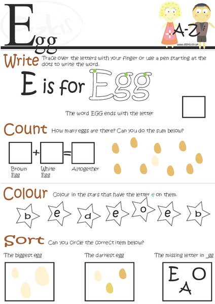 The Letter "E" Worksheet