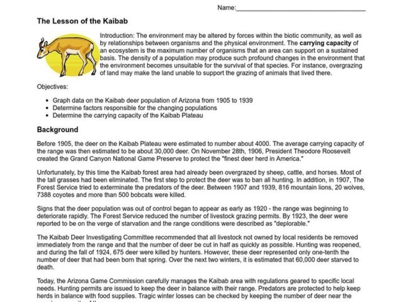 The Lesson of the Kaibab Lesson Plan