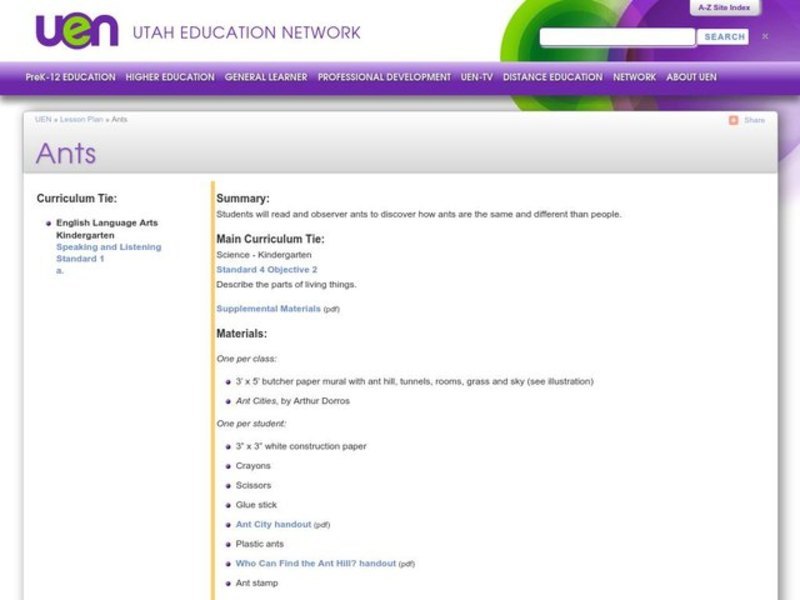 Ants Lesson Plan