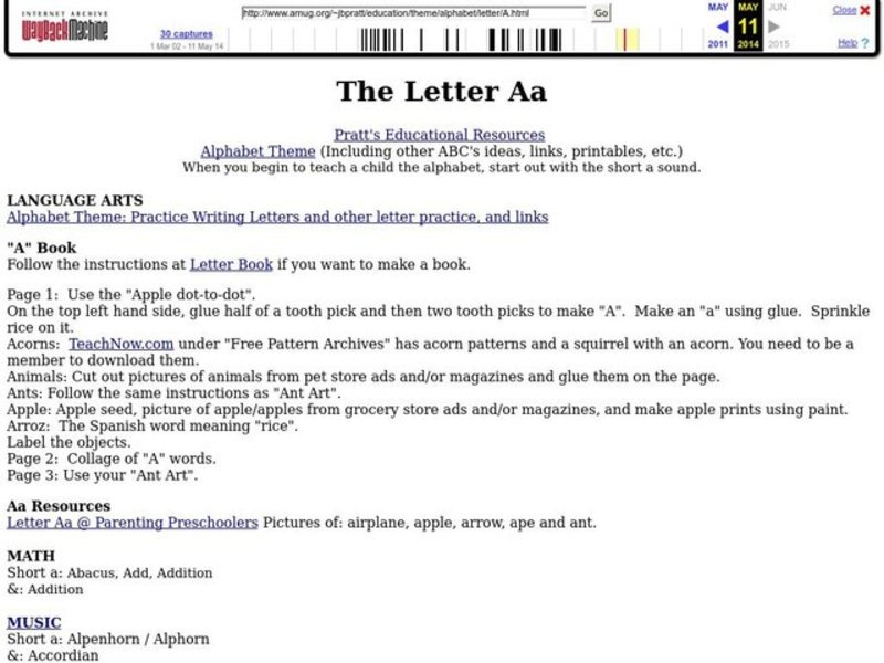 The Letter Aa Lesson Plan