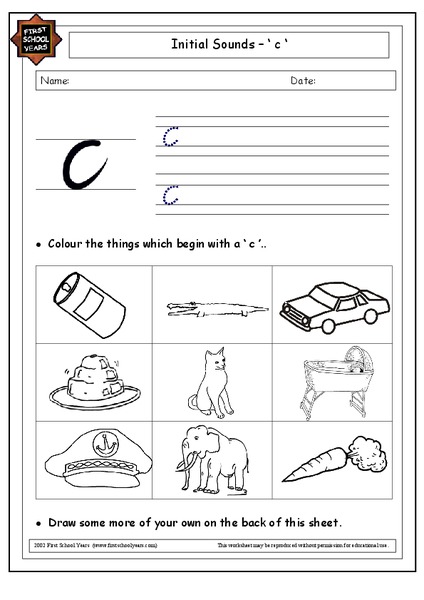 The Letter C Worksheet