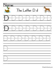 The Letter D Worksheet