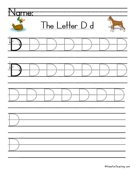 The Letter D Worksheet