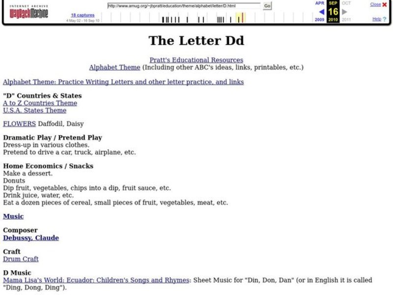 The Letter Dd Lesson Plan