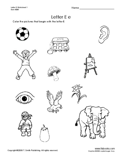 The Letter Ee Worksheet