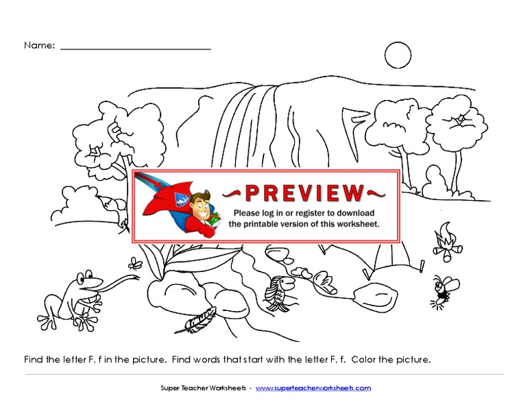 The Letter F Worksheet