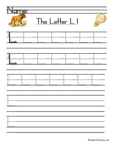 The Letter L Worksheet