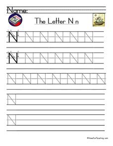 The Letter N Worksheet