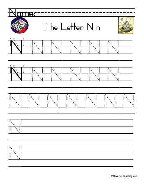 The Letter N Worksheet