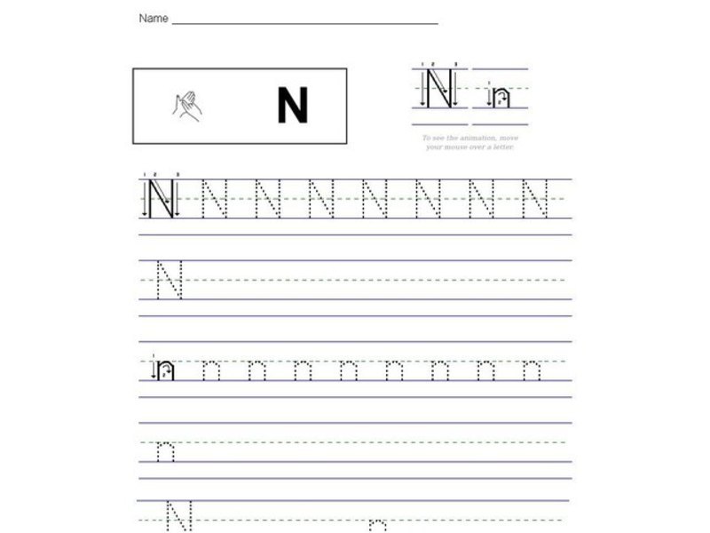The Letter Nn Worksheet