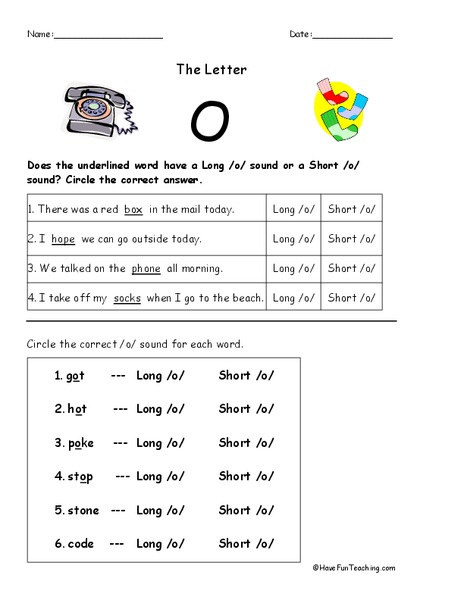 The Letter O Worksheet