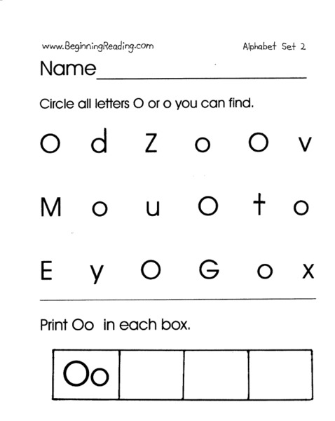 The Letter O Worksheet