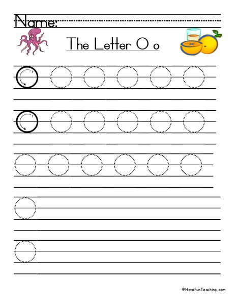 The Letter Oo Worksheet