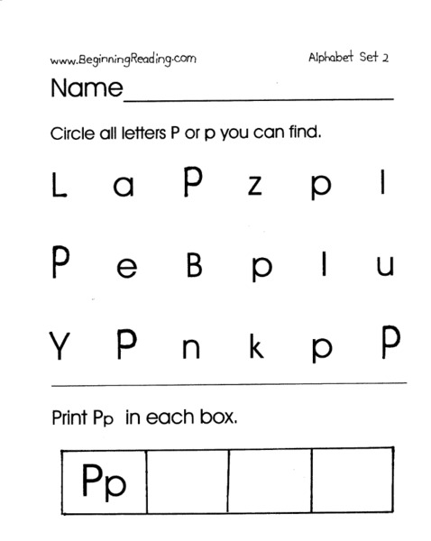 The Letter P Worksheet