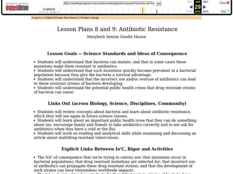 Antibiotic Resistance Lesson Plan