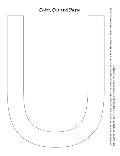 The Letter U Worksheet