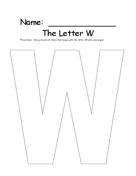 The Letter W Worksheet