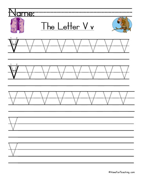 The Letter V Worksheet