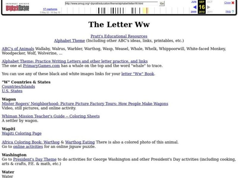 The Letter Ww Lesson Plan