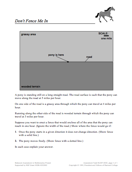 Don't Fence Me In Assessment