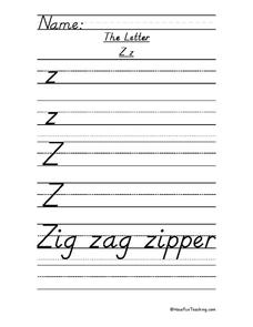 The Letter Z Worksheet