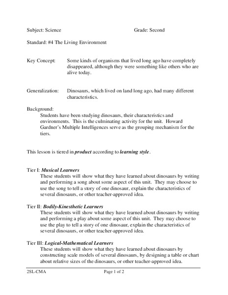 The Living Environment Lesson Plan