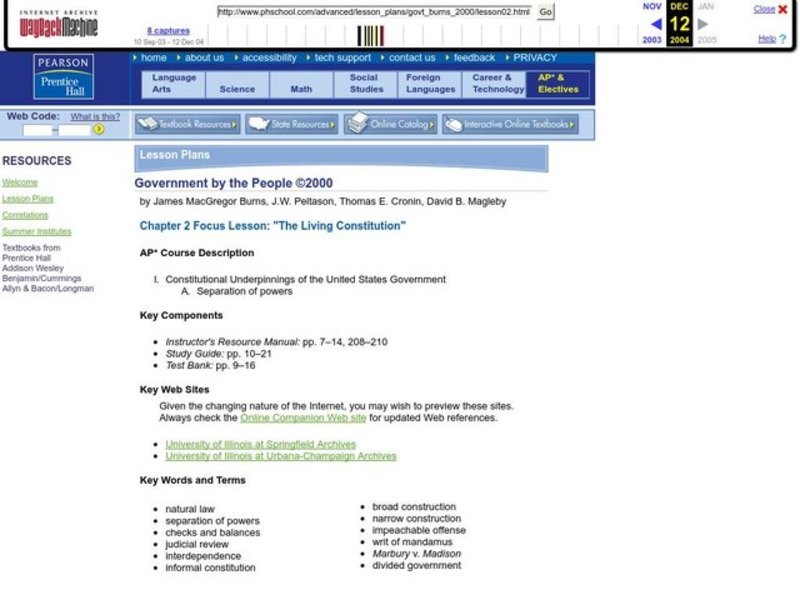 The Living Constitution Lesson Plan