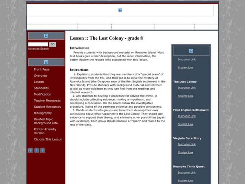 The Lost Colony Lesson Plan