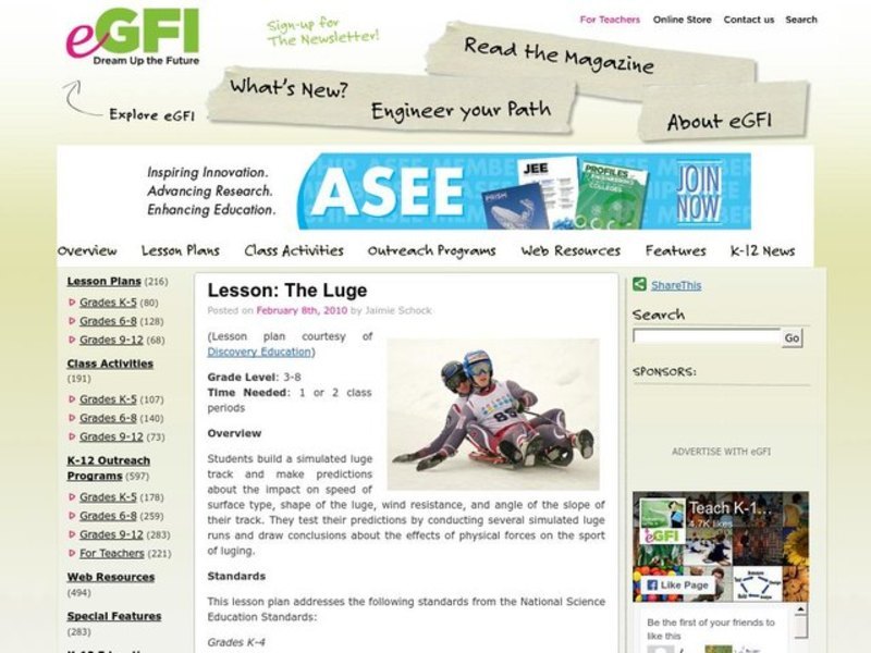 The Luge Lesson Plan