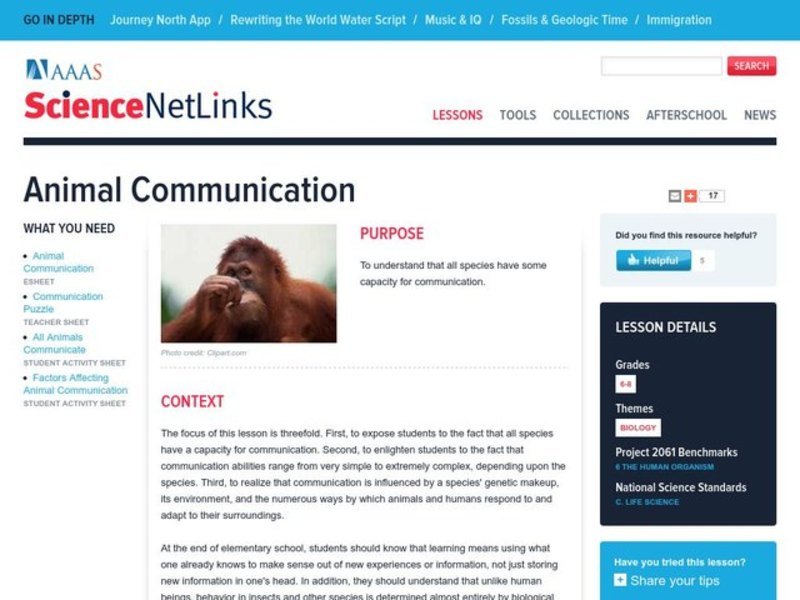 Animal Communication Lesson Plan